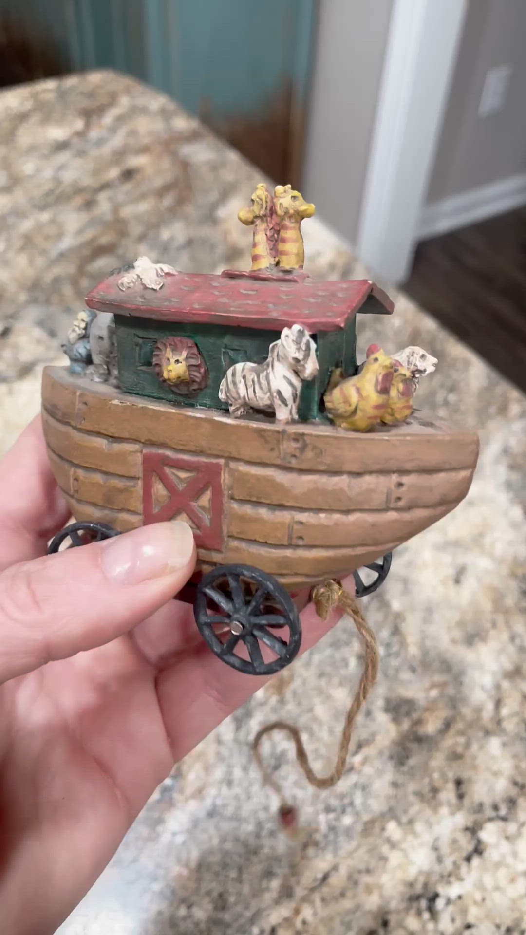 Vintage Kurt S. Adler Noah's Ark Noah's Pull Toy Figurine